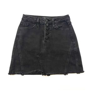 Just black denim black buttoned skirt